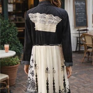 Black and Cream Lace Queen Crown Jacket